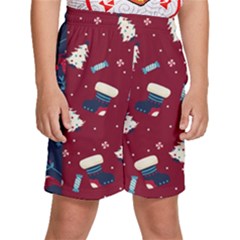 Flat Design Christmas Pattern Collection Art Kids  Basketball Shorts by Ket1n9