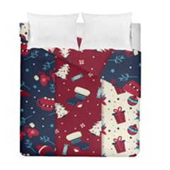 Flat Design Christmas Pattern Collection Art Duvet Cover Double Side (full/ Double Size)