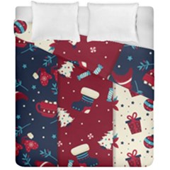 Flat Design Christmas Pattern Collection Art Duvet Cover Double Side (california King Size)