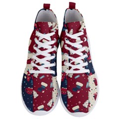 Flat Design Christmas Pattern Collection Art Men s Lightweight High Top Sneakers by Ket1n9