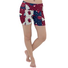 Flat Design Christmas Pattern Collection Art Lightweight Velour Yoga Shorts