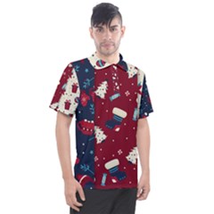 Flat Design Christmas Pattern Collection Art Men s Polo T-shirt by Ket1n9