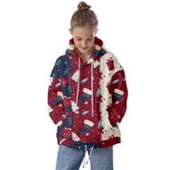 Flat Design Christmas Pattern Collection Art Kids  Oversized Hoodie by Ket1n9