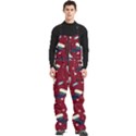 Flat Design Christmas Pattern Collection Art Men s Front Zip Ski And Snowboard Bib Pants View1