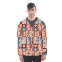 Cute Christmas Seamless Pattern Vector  - Men s Hooded Windbreaker