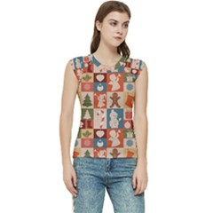 Cute Christmas Seamless Pattern Vector  - Women s Raglan Cap Sleeve T-shirt