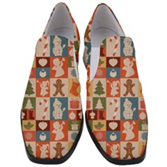 Cute Christmas Seamless Pattern Vector  - Women Slip On Heel Loafers