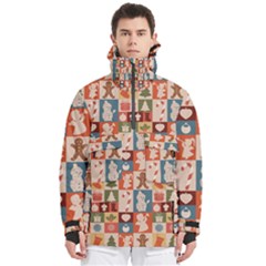 Cute Christmas Seamless Pattern Vector  - Men s Pullover Zip Ski And Snowboard Waterproof Breathable Jacket by Ket1n9