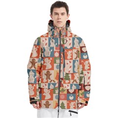 Cute Christmas Seamless Pattern Vector  - Men s Multi Pockets Zip Ski And Snowboard Waterproof Breathable Jacket