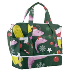 Dinosaur Colorful Funny Christmas Pattern Sports Shoulder Bag With Shoes Compartment by Ket1n9