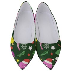 Dinosaur Colorful Funny Christmas Pattern Women s Low Heels