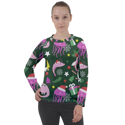 Dinosaur Colorful Funny Christmas Pattern Women s Long Sleeve Raglan T-shirt by Ket1n9