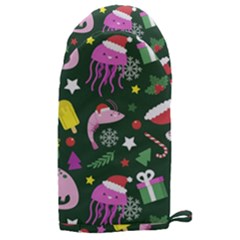 Dinosaur Colorful Funny Christmas Pattern Microwave Oven Glove