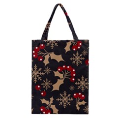 Christmas Pattern With Snowflakes Berries Classic Tote Bag