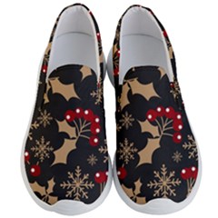 Christmas Pattern With Snowflakes Berries Men s Lightweight Slip Ons by Ket1n9