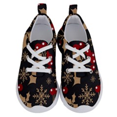 Christmas Pattern With Snowflakes Berries Running Shoes by Ket1n9