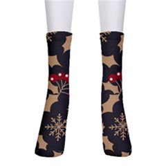 Christmas Pattern With Snowflakes Berries Crew Socks