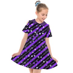 Christmas Paper Star Texture Kids  Short Sleeve Shirt Dress