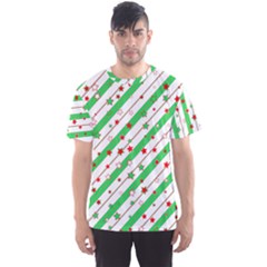 Christmas Paper Stars Pattern Texture Background Colorful Colors Seamless Men s Sport Mesh T-shirt