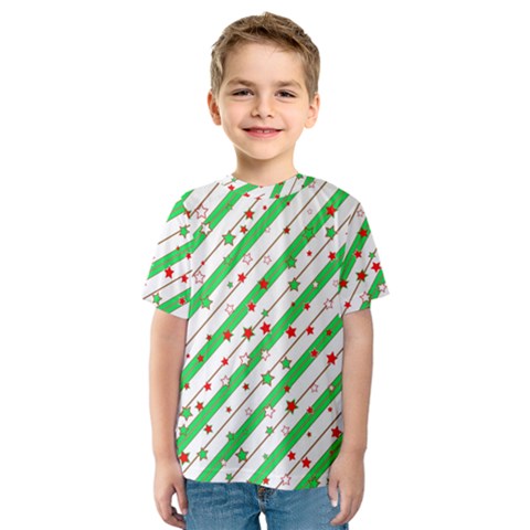 Christmas Paper Stars Pattern Texture Background Colorful Colors Seamless Kids  Sport Mesh T-shirt by Ket1n9