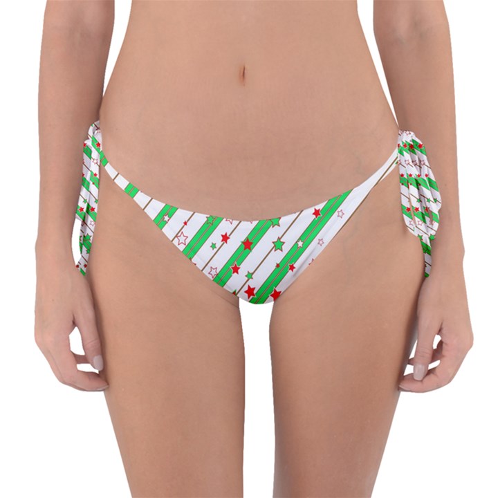 Christmas Paper Stars Pattern Texture Background Colorful Colors Seamless Reversible Bikini Bottoms