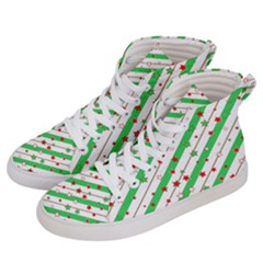 Christmas Paper Stars Pattern Texture Background Colorful Colors Seamless Men s Hi-top Skate Sneakers by Ket1n9