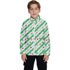 Christmas Paper Stars Pattern Texture Background Colorful Colors Seamless Kids  High Neck Windbreaker by Ket1n9