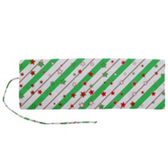 Christmas Paper Stars Pattern Texture Background Colorful Colors Seamless Roll Up Canvas Pencil Holder (m)