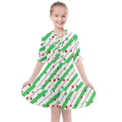 Christmas Paper Stars Pattern Texture Background Colorful Colors Seamless Kids  All Frills Chiffon Dress