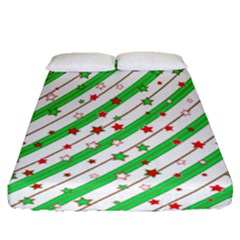 Christmas Paper Stars Pattern Texture Background Colorful Colors Seamless Fitted Sheet (queen Size)