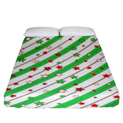 Christmas Paper Stars Pattern Texture Background Colorful Colors Seamless Fitted Sheet (king Size)