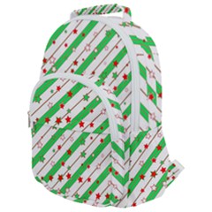 Christmas Paper Stars Pattern Texture Background Colorful Colors Seamless Rounded Multi Pocket Backpack