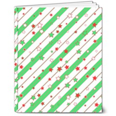 Christmas Paper Stars Pattern Texture Background Colorful Colors Seamless 8  X 10  Hardcover Notebook by Ket1n9