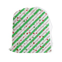 Christmas Paper Stars Pattern Texture Background Colorful Colors Seamless Drawstring Pouch (2xl)