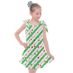 Christmas Paper Stars Pattern Texture Background Colorful Colors Seamless Kids  Tie Up Tunic Dress by Ket1n9