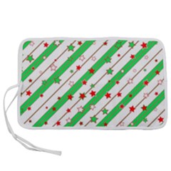 Christmas Paper Stars Pattern Texture Background Colorful Colors Seamless Pen Storage Case (m)