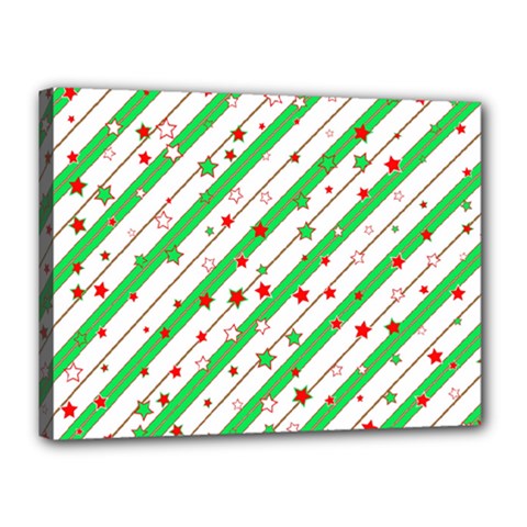 Christmas Paper Stars Pattern Texture Background Colorful Colors Seamless Canvas 16  X 12  (stretched)