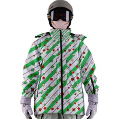 Christmas Paper Stars Pattern Texture Background Colorful Colors Seamless Women s Zip Ski And Snowboard Waterproof Breathable Jacket