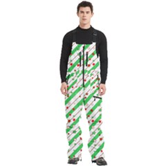 Christmas Paper Stars Pattern Texture Background Colorful Colors Seamless Men s Front Zip Ski And Snowboard Bib Pants