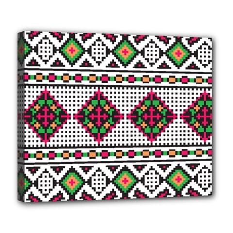 Ukrainian Folk Seamless Pattern Ethnic Ornament Border Element Traditional Deluxe Canvas 24  X 20  (stretched) by Grandong