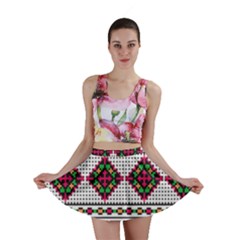 Ukrainian Folk Seamless Pattern Ethnic Ornament Border Element Traditional Mini Skirt