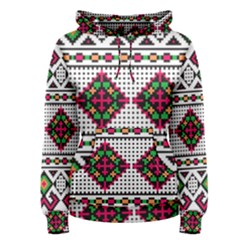 Ukrainian Folk Seamless Pattern Ethnic Ornament Border Element Traditional Women s Pullover Hoodie