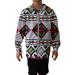 Ukrainian Folk Seamless Pattern Ethnic Ornament Border Element Traditional Kids  Hooded Windbreaker