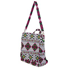 Ukrainian Folk Seamless Pattern Ethnic Ornament Border Element Traditional Crossbody Backpack