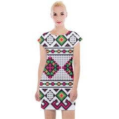 Ukrainian Folk Seamless Pattern Ethnic Ornament Border Element Traditional Cap Sleeve Bodycon Dress by Grandong