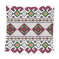 Ukrainian Folk Seamless Pattern Ethnic Ornament Border Element Traditional Square Tapestry (large)