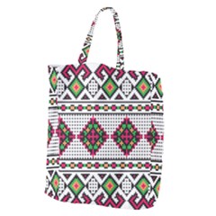 Ukrainian Folk Seamless Pattern Ethnic Ornament Border Element Traditional Giant Grocery Tote