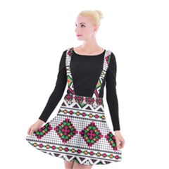 Ukrainian Folk Seamless Pattern Ethnic Ornament Border Element Traditional Suspender Skater Skirt