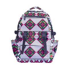 Ukrainian Folk Seamless Pattern Ethnic Ornament Border Element Traditional Carry-on Double Buckle Travel Backpack by Grandong