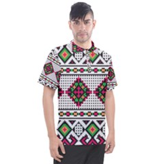 Ukrainian Folk Seamless Pattern Ethnic Ornament Border Element Traditional Men s Polo T-shirt